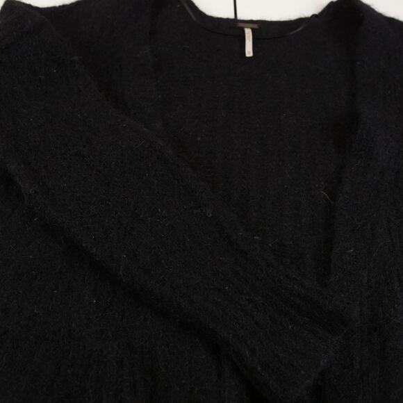 Free People Black Alpaca Open Front Cardigan Womens Sz XS - Picture 8 of 11